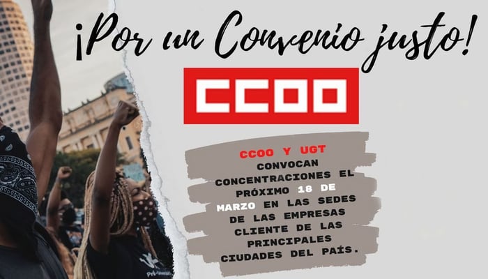 CCOO convoca concentraciones el día 18 en las sedes de las grandes empresas clientes de Contact Center