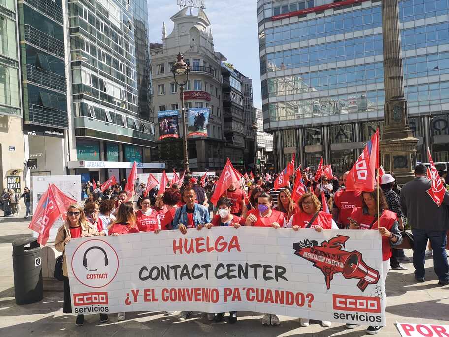 CCOO cifra en un 85 por ciento la participación en la huelga de Contact Center